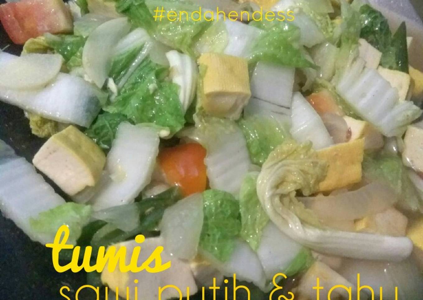 Tumis sawi putih dan tahu