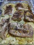 Merluza especiada y herbal con colchón de papa al curry