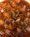 Cocktail de zanahoria con camarones