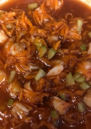 Una foto de Cocktail de zanahoria con camarones