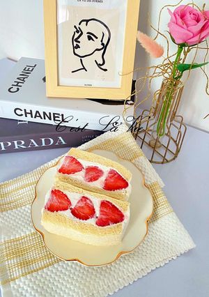 Foto resep 딸기 샌드위치 Strawberry Sandwich🍰🍓