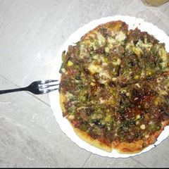 A picture of Home made pizza.