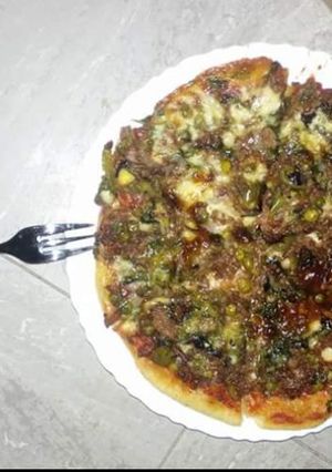 A picture of Home made pizza.
