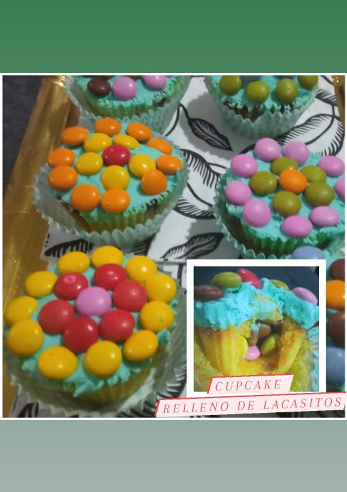 Una foto de Cupcakes rellenos de Lacasitos