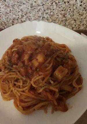 O poză a rețetei Paste cu carne 😋.