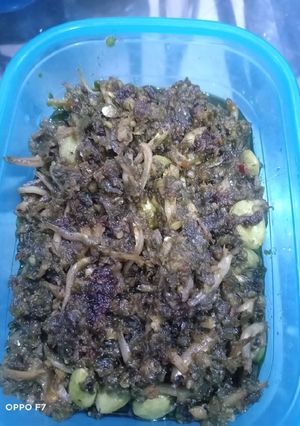 Foto resep Sambel cabe ijo teri Pete awet wet