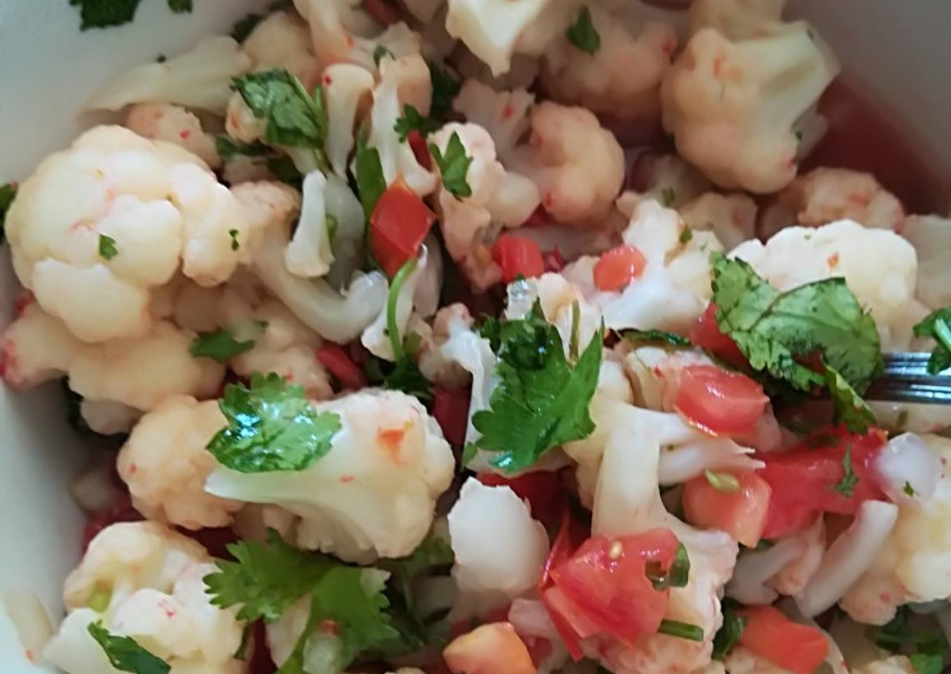 Ceviche de coliflor.ॐ