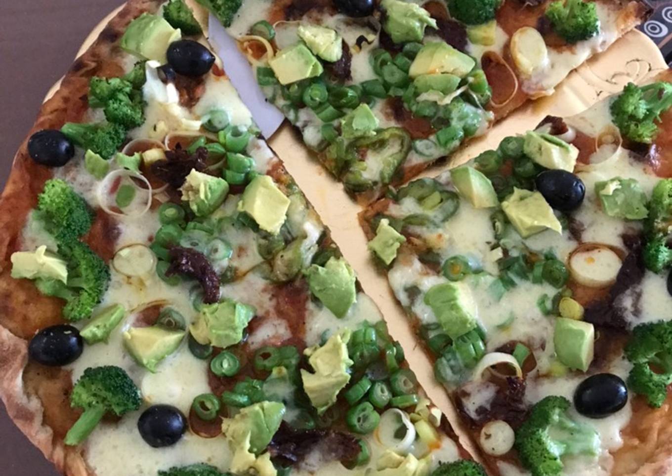 Pizza saludable con vegetales