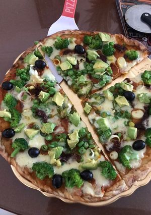 Una foto de Pizza saludable con vegetales