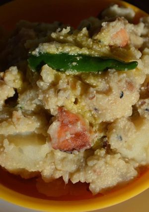 A picture of Aloo Jhinge Bori Posto.