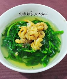 canh cải cúc tôm khô