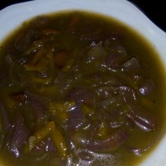 Onion and carrot soup A picture of Onion and carrot soup.