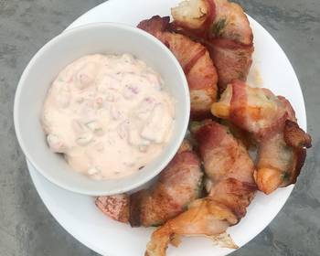 Easy Recipe BaconWrapped Stuffed Shrimp w Sauce Restaurant Style