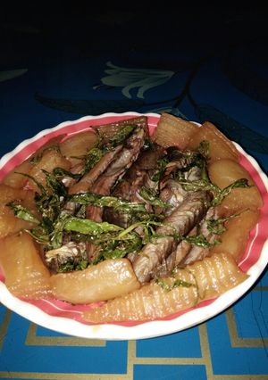 Hình của món Cá bống kèo kho củ cải trắng.