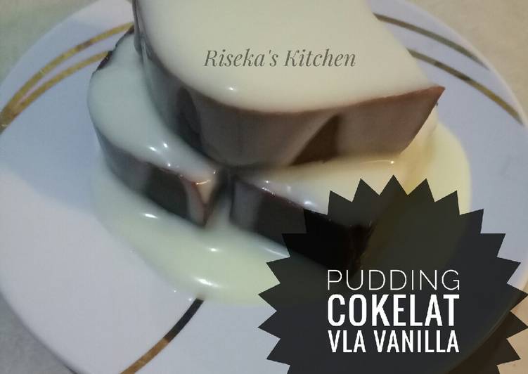 Pudding Cokelat Vla Vanilla #BikinRamadanBerkesan
