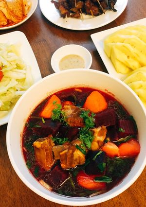 Hình của món Canh củ rền nấu sườn.