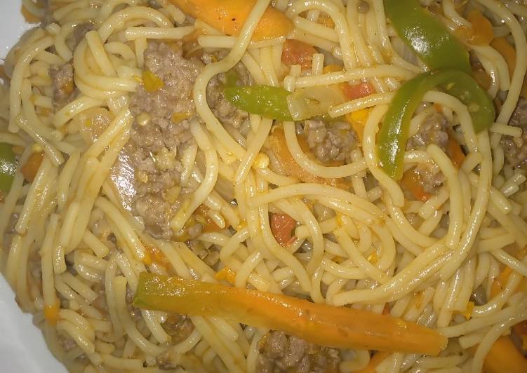 Steps to Prepare Favorite Mince meat spaghetti