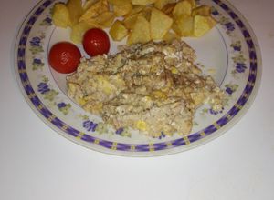 Foto principal de Sesos revueltos con huevo y patatas al montón 👩‍🍳