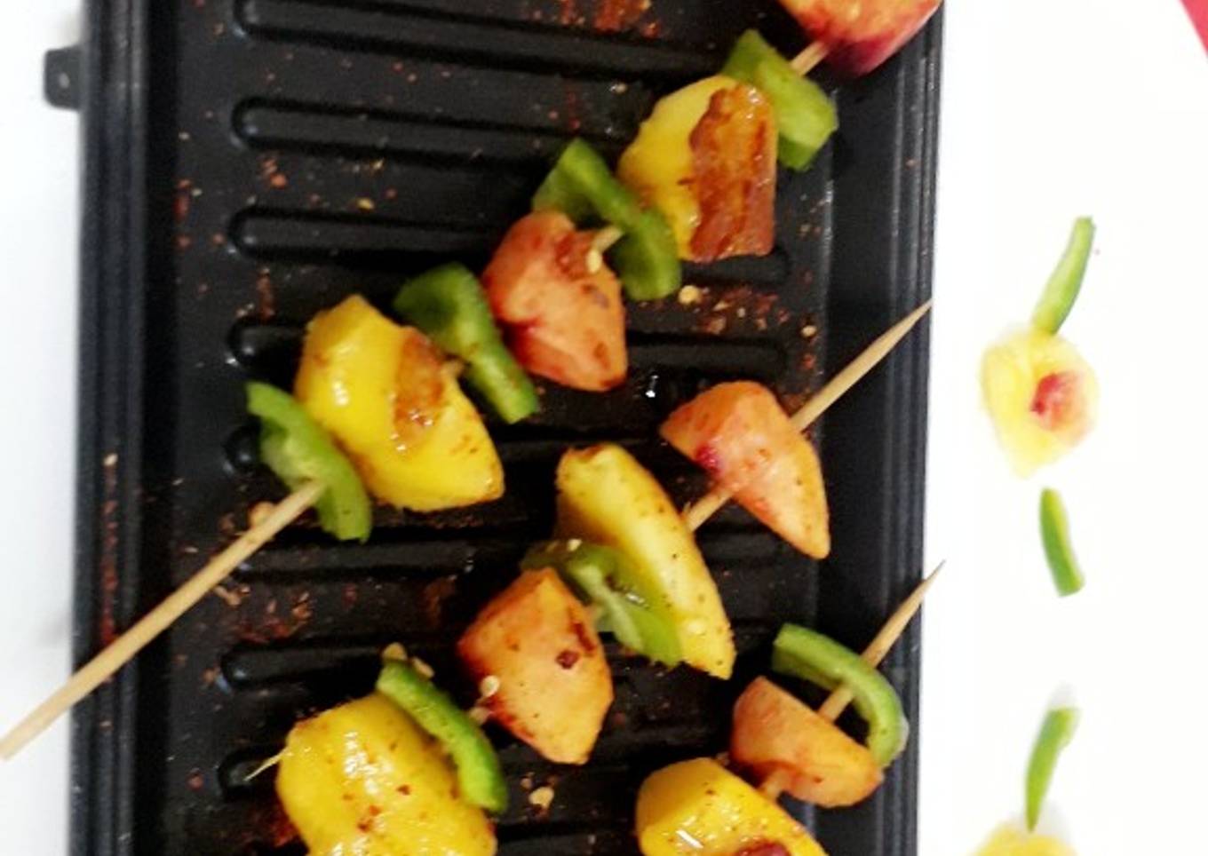Mango & Peach Shashlik with Honey glazed