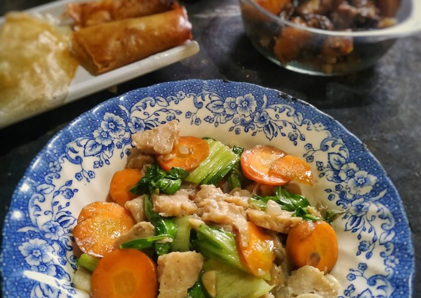 Tumis pokcoy bakso