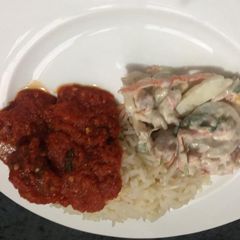 A picture of Chicken Stew and Rice.