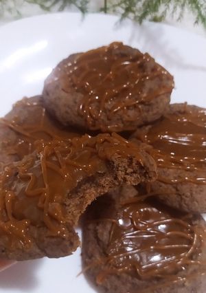 Una foto de Pepas De Chocolate Y Dulce De Leche