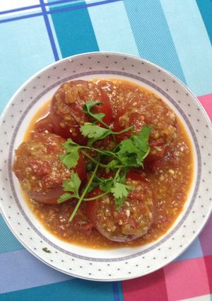 Hình của món Đậu hũ nhồi cà sốt.