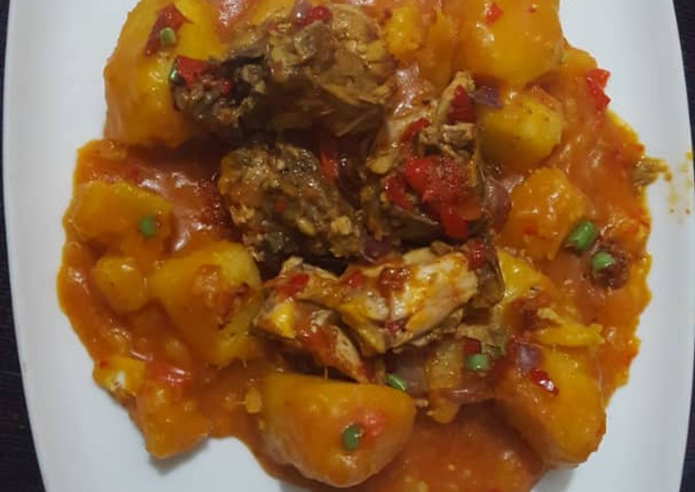 Yam porriage with smoked fish