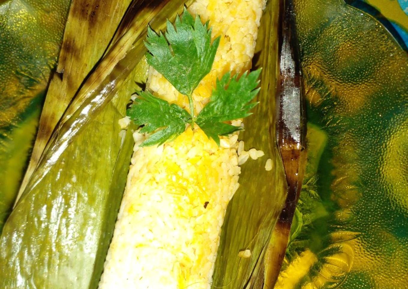 Nasi bakar + ayam suwir balado