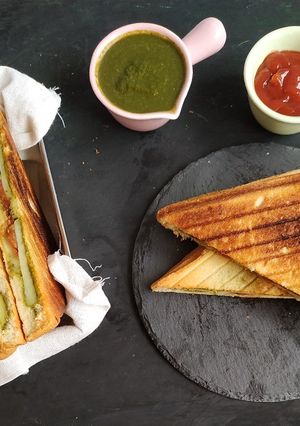 A picture of Bombay veggie grilled sandwich.