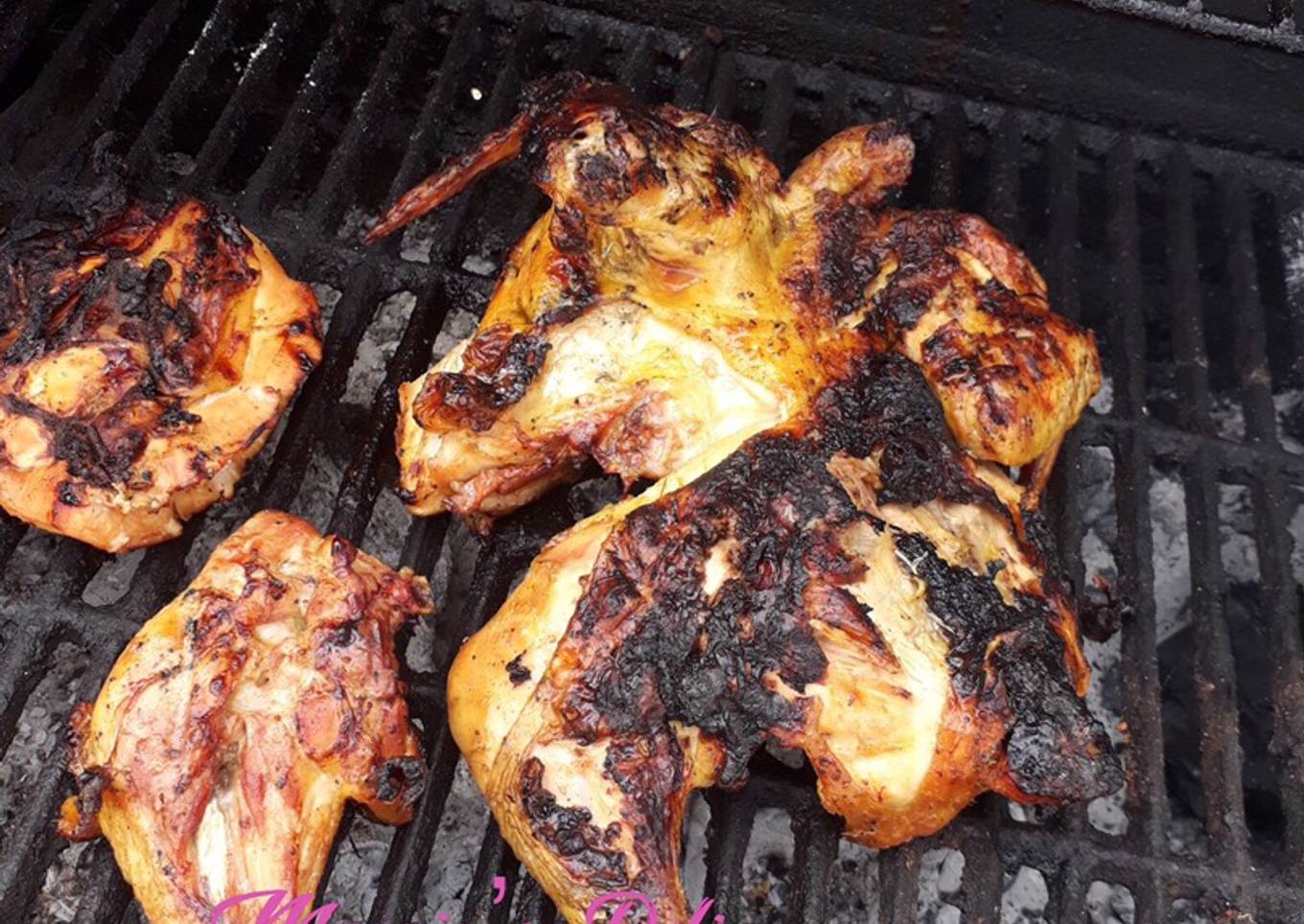 Pollo asado al carbón