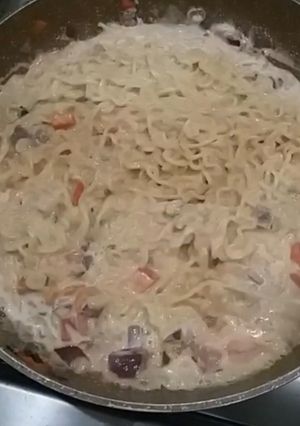 صورة لوصفة الاندومي بالكريمه