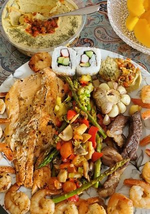 عکسی از دستور طعم اقیانوس (ماهی و میگو)