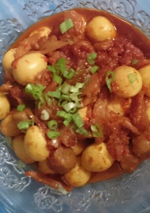 Foto resep Telur puyuh mix jamur tiram balado