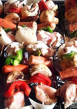 Una foto de Brochetas Saludables A la Parrilla