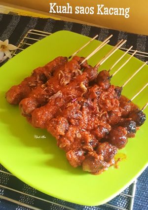 Foto resep Bakso Bakar kuah saos kacang