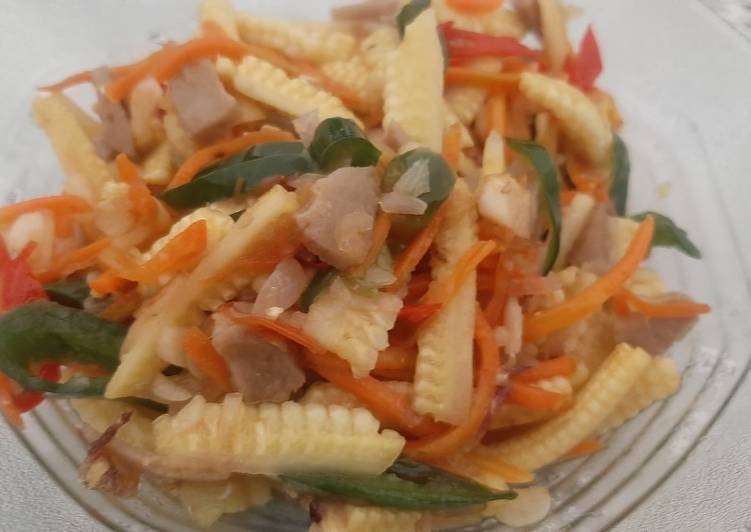 Tumis Jagung Muda Bakso Wortel
