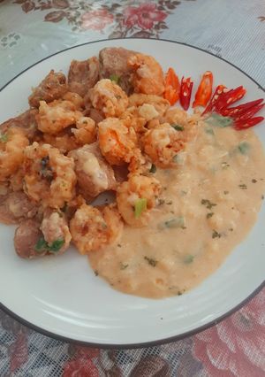 Foto resep Salted Egg Shrimp Sosis