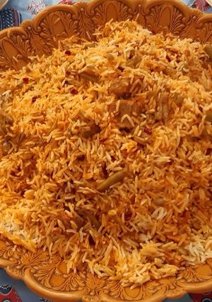 عکسی از دستور لوبیا پلو با تکه گوشت من