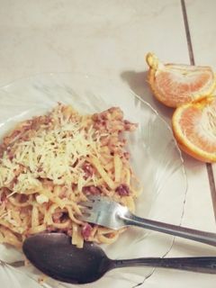 Foto resep Fettucini Carbonara Simpel