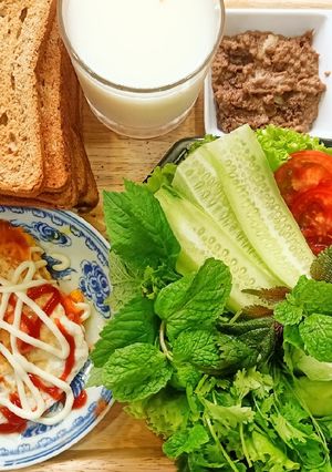Hình của món Bánh mỳ sandwich trứng pate.
