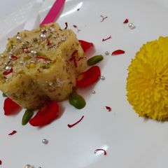 A picture of Kesar kalakand.