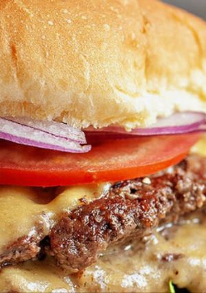A picture of Honey garlic cheese burger.
