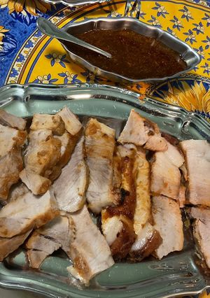 Une photo de Rouelle de porc au four sauce barbecue