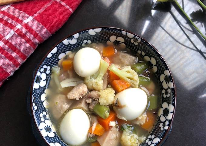 Resep Sayur Sop Komplit Mpasi 1y Sayur Ayam Bakso Telur Puyuh