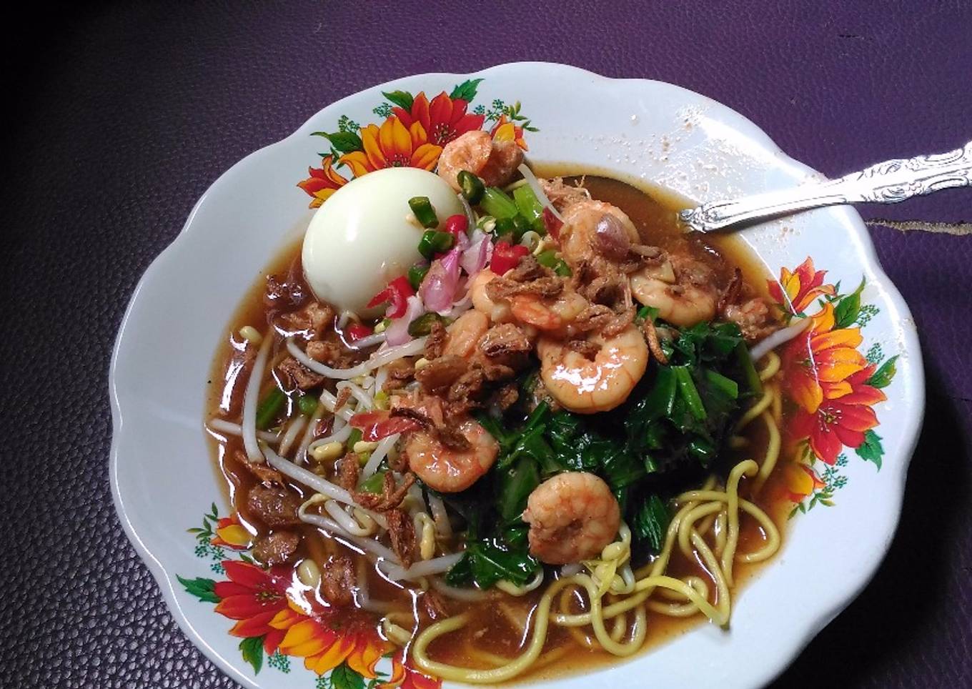 Mie rebus udang tumis by mom nami