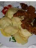 Papas salteadas con pechugas rostizadas