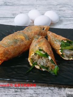 韭菜冬粉腐皮捲 的食譜成品照片