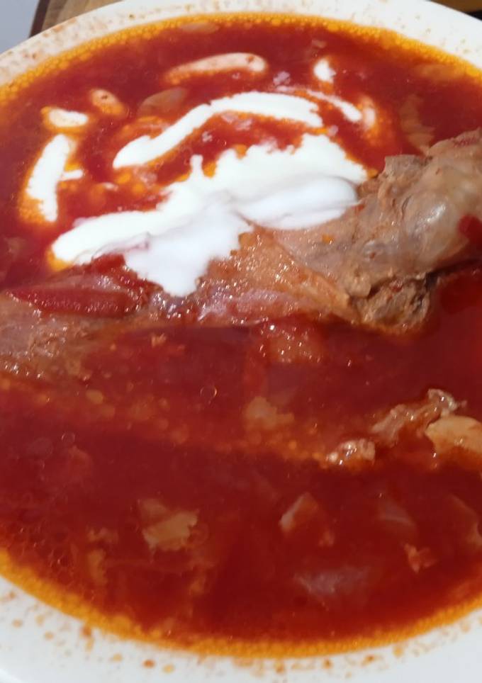 Борщ з квасолею і качиним м'ясом🥣