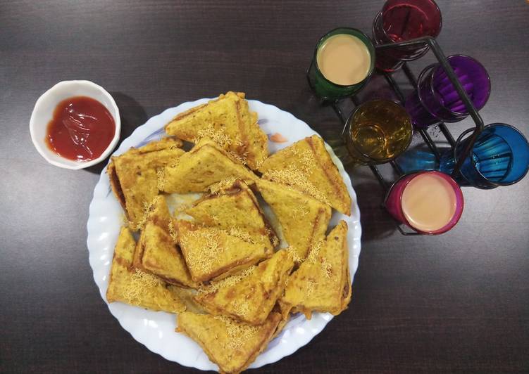 Recipe of Perfect Cutting chai &amp; bread pakoda with left over sabji